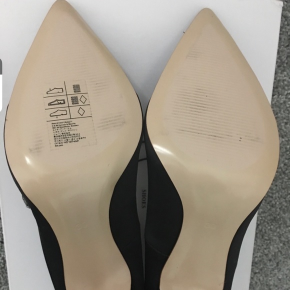 H&M Black Satin Rhinestone embellished heels - Picture 3 of 3